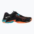 Mizuno Wave Lightning Z8 volleyball shoes black/neon flame/peacock blue 8