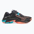 Mizuno Wave Lightning Z8 volleyball shoes black/neon flame/peacock blue 2