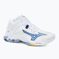 Mizuno Wave Lightning Z8 Mid volleyball shoes white/bellwether blue/bel air blue