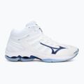 Mizuno Wave Voltage 2 Mid volleyball shoes white/bellwether blue/bel air blue 2