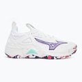 Mizuno Wave Momentum 3 volleyball shoes white/violet indigo/camellia rose 2