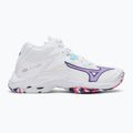 Women’s volleyball shoes Mizuno Wave Lightning Z8 Mid white/violet indigo/camelliaros 2