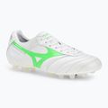 Men's football boots Mizuno Morelia II Japan Md white/neon green/galaxy silver
