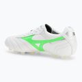 Men's football boots Mizuno Morelia II Japan Md white/neon green/galaxy silver 3
