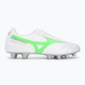 Men's football boots Mizuno Morelia II Club Md white/neon green/galaxy silver 2