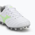Children's football boots Mizuno Monarcida Neo III Select Jr Md white/neon green 7