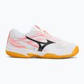 Children's tennis shoes Mizuno Break Shot 5 Jr CC white/calypso coral/citrus 2