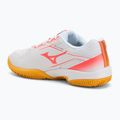 Children's tennis shoes Mizuno Break Shot 5 Jr CC white/calypso coral/citrus 3