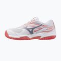 Children's tennis shoes Mizuno Break Shot 5 Jr CC white/blue granite/calypso coral 8