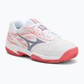Children's tennis shoes Mizuno Break Shot 5 Jr CC white/blue granite/calypso coral
