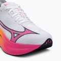 Mizuno Wave Rebellion Pro 3 running shoe white/pink tetra/tang orange 7