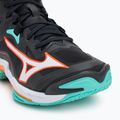 Mizuno Wave Lightning Z8 Mid volleyball shoes black/tangelo/ice green 7