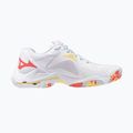 Women's volleyball shoes Mizuno Wave Lightning Z8 white/calypso coral/pale banana 2