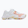Women's volleyball shoes Mizuno Wave Lightning Z8 white/calypso coral/pale banana 2