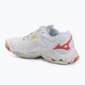 Women's volleyball shoes Mizuno Wave Lightning Z8 white/calypso coral/pale banana 3