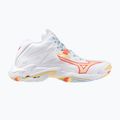 Women's volleyball shoes Mizuno Wave Lightning Z8 Mid white/calypso coral/pale banana