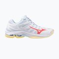 Women's volleyball shoes Mizuno Wave Voltage 2 white/calypso coral/pale banana