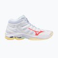 Women's volleyball shoes Mizuno Wave Voltage 2 Mid white/calypso coral/pale banana