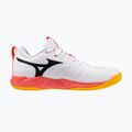 Mizuno Wave Momentum Pro volleyball shoes white/fiery coral 2/citrus 2