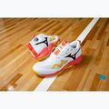 Mizuno Wave Momentum Pro volleyball shoes white/fiery coral 2/citrus 7