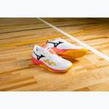 Mizuno Wave Momentum Pro volleyball shoes white/fiery coral 2/citrus 8