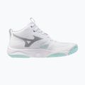 Women's volleyball shoes Mizuno Wave Momentum Elite Mid white/blue tint 2