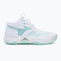 Women's volleyball shoes Mizuno Wave Momentum Elite Mid white/blue tint 2