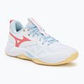 Women's volleyball shoes Mizuno Wave Momentum Pro white/calypso coral/pale banana