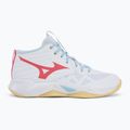 Women's volleyball shoes Mizuno Wave Momentum Pro Mid white/calypso coral/pale banana 2