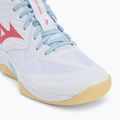 Women's volleyball shoes Mizuno Wave Momentum Pro Mid white/calypso coral/pale banana 7
