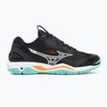 Mizuno Wave Stealth 6 handball shoes black/tangelo/ice green 2
