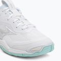 Women's handball shoes Mizuno Wave Stealth 6 white/blue tint 7