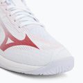 Women's volleyball shoes Mizuno Lightning Select white/rose elegance/lava falls 7