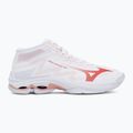 Women's volleyball shoes Mizuno Wave Lightning Pro Mid white/rose elegance/lava falls 2