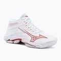 Women's volleyball shoes Mizuno Wave Lightning Elite Mid white/rose elegance/lava falls