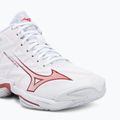 Women's volleyball shoes Mizuno Wave Lightning Elite Mid white/rose elegance/lava falls 7
