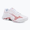 Women's volleyball shoes Mizuno Wave Lightning Elite white/rose elegance/lava falls