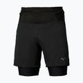 Men's running shorts Mizuno Trail Multipocket 2in1 black