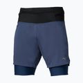 Men's running shorts Mizuno Trail Multipocket 2in1 estate blue