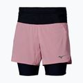Women's running shorts Mizuno Trail Multipocket 2In1 Short rose elegance