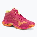 Volleyball shoes Mizuno Wave Lightning Elite Mid pink tetra/fortune yellow/light