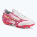 Children's football boots Mizuno Alfa III Select Jr FG white/fuchsia purple