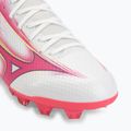 Children's football boots Mizuno Alfa III Select Jr FG white/fuchsia purple 7