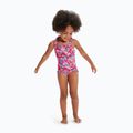 Speedo Learn To Swim Printed Frill Thinstrap cherry pink/sweet taro/hellium children's one-piece swimsuit 3