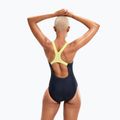 Speedo Medley Logo Medalist women's one-piece swimsuit navy blue and yellow 8-1347406876 5