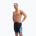 Men's Speedo Allover Digi V-Cut swim trunks black/blue 8