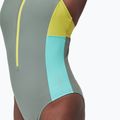 Speedo Zip Colorblock soft olive women's one-piece swimsuit 4