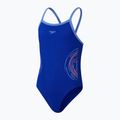 Speedo Platisol Placement Thinstrap Muscleback children's one-piece swimsuit true cobalt/curious blue 2