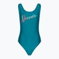 Speedo women's one-piece swimsuit Logo Deep U-Back peacock/pumpkin spice/marine blue