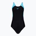 Speedo Colourblock Splice Muscleback women's one-piece swimsuit black/sweet purple/picton blue